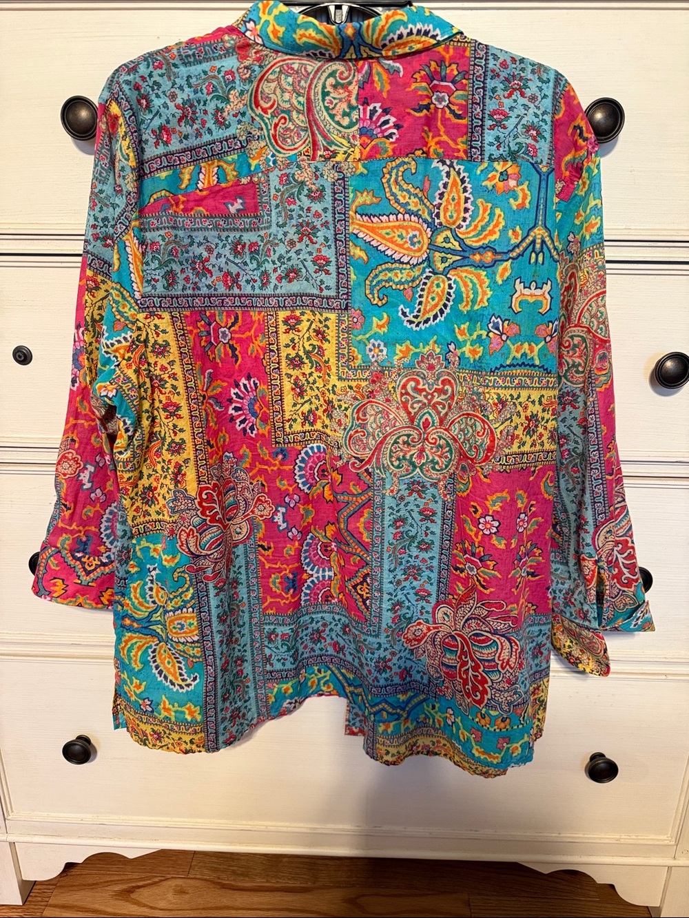 Plus Size Lauren Ralph Lauren Multicolor Paisley Button-Up Shirt - Picture 2 of 2